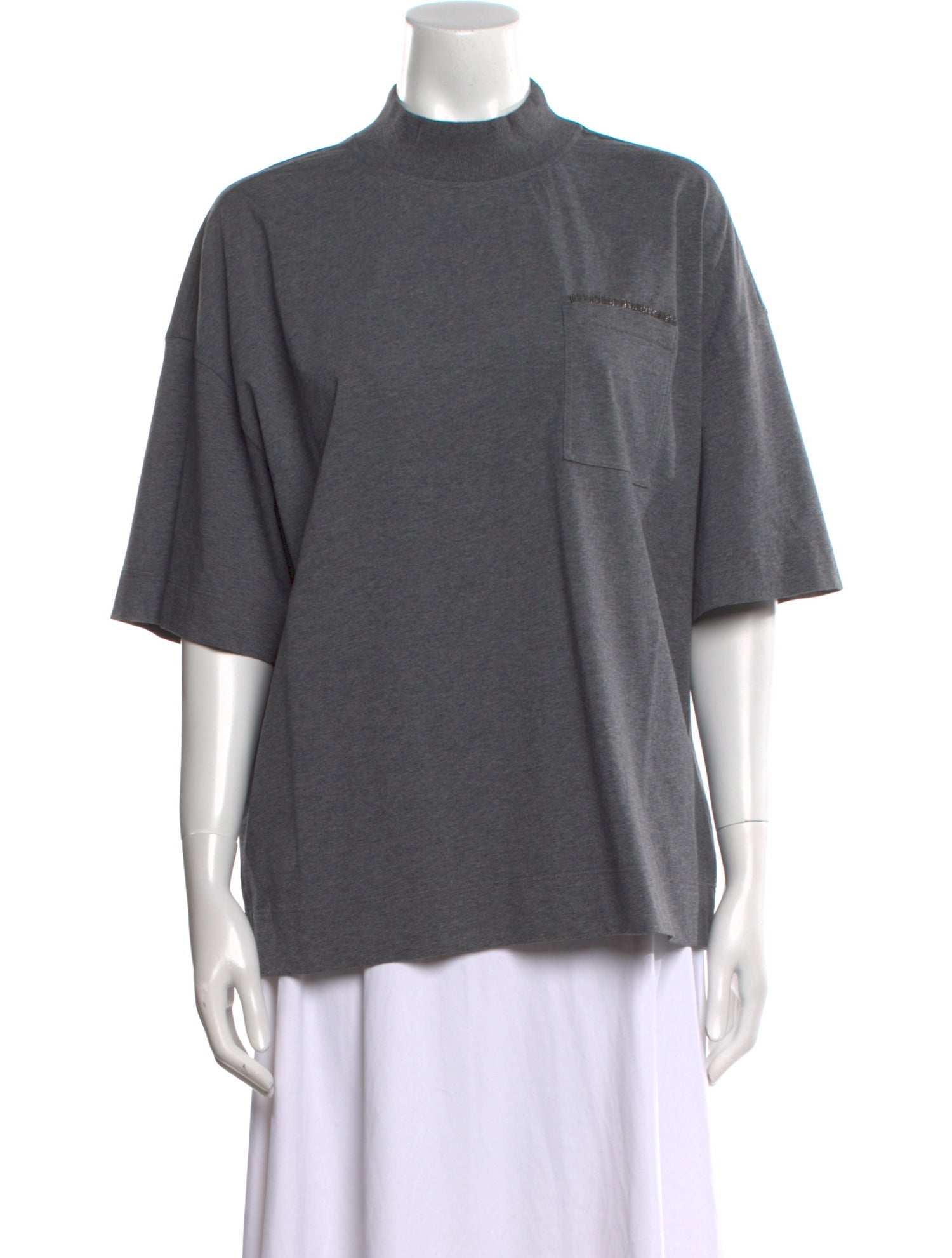 Brunello Cucinelli Mock Neck Short Sleeve T-Shirt w/ Tags