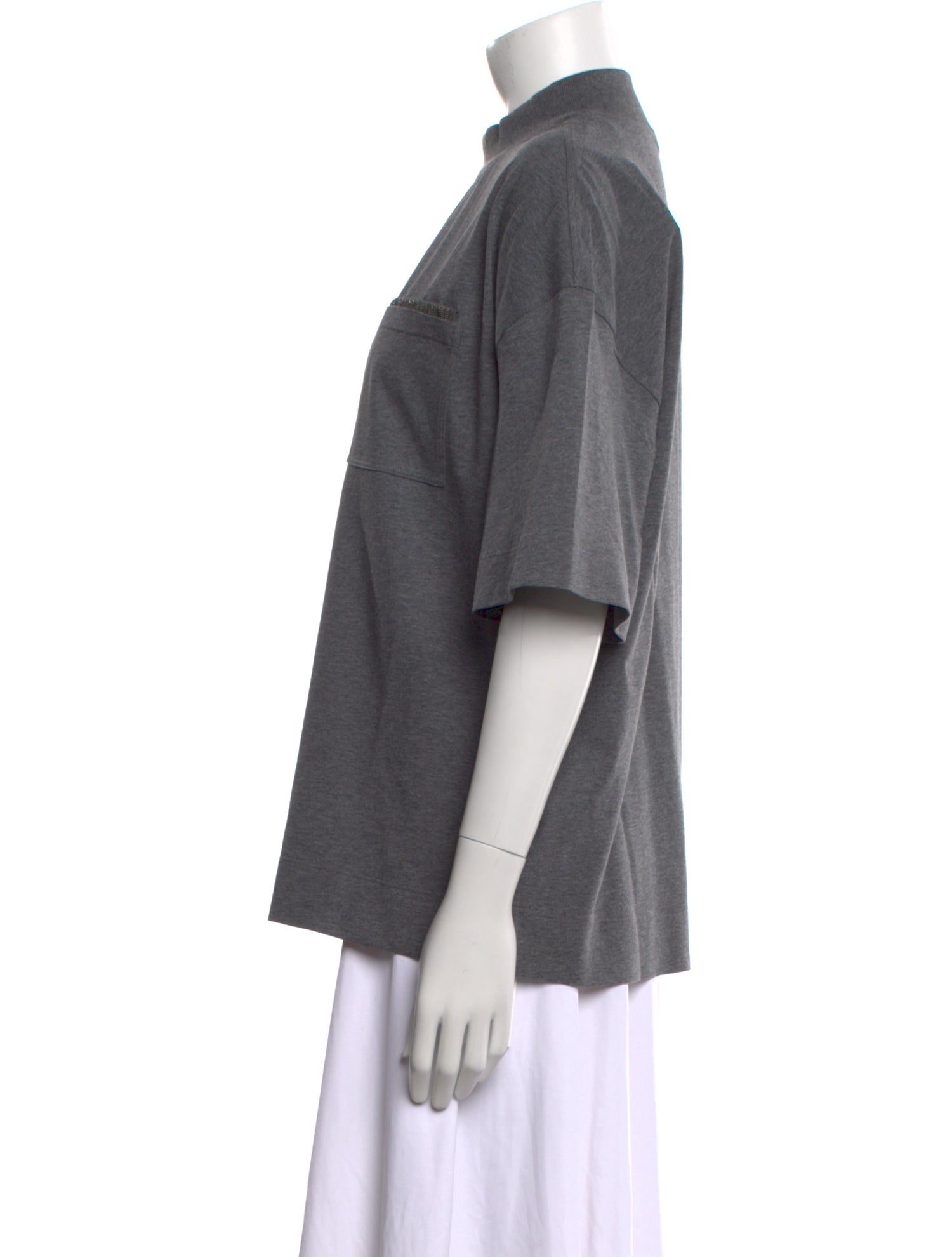 Brunello Cucinelli Mock Neck Short Sleeve T-Shirt w/ Tags