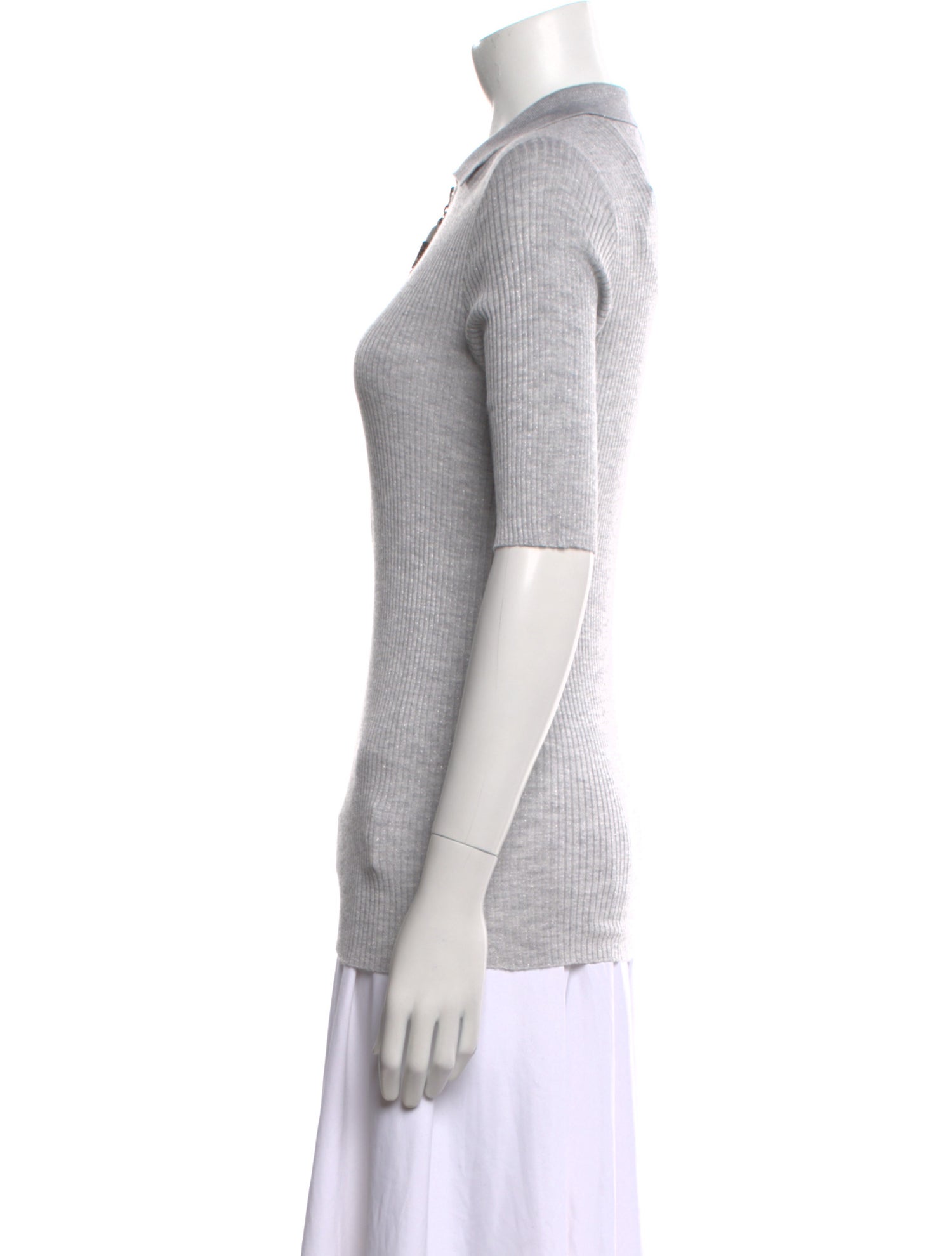 Brunello Cucinelli Cashmere Three-Quarter Sleeve Polo w/ Tags