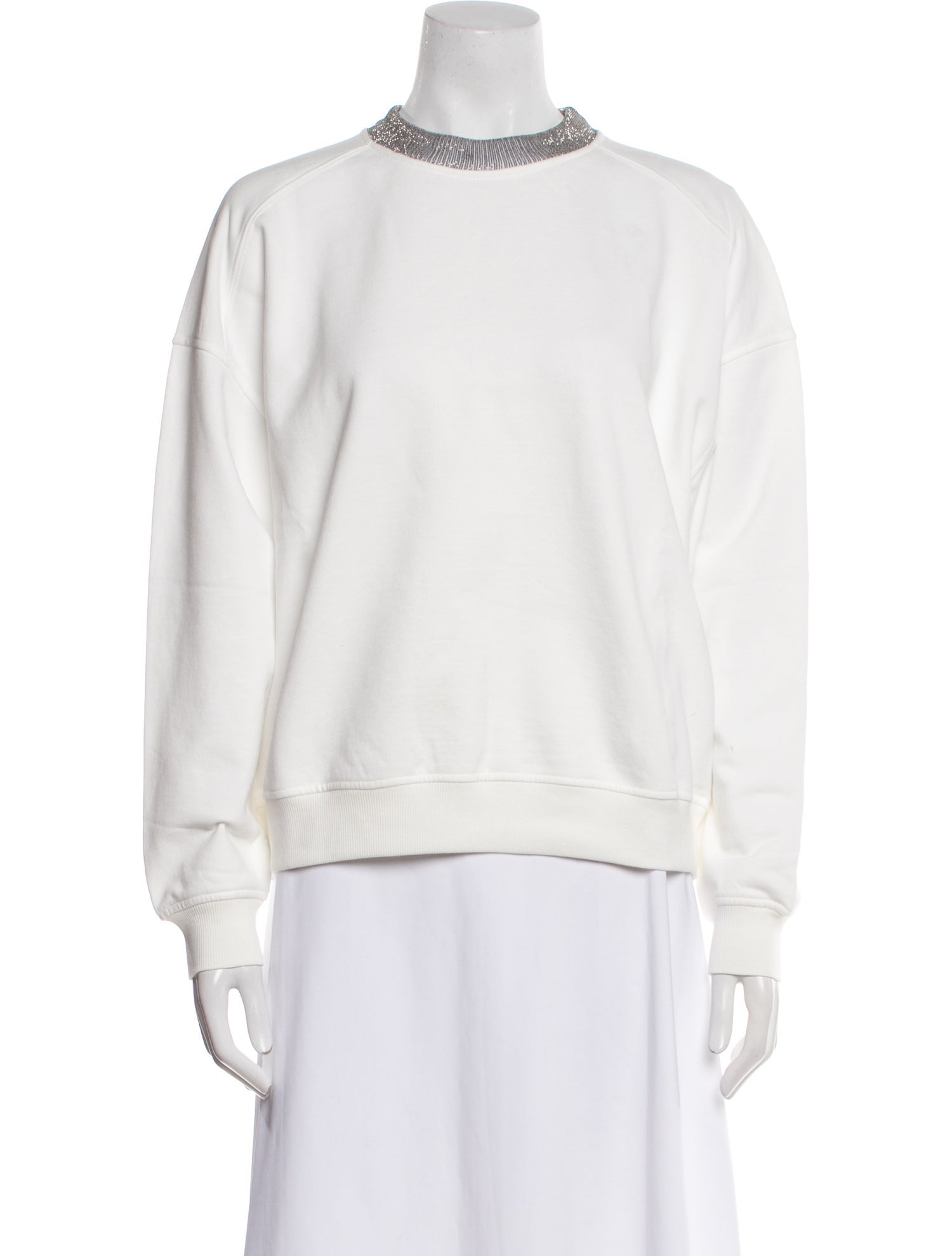Brunello Cucinelli Mock Neck Long Sleeve Sweatshirt