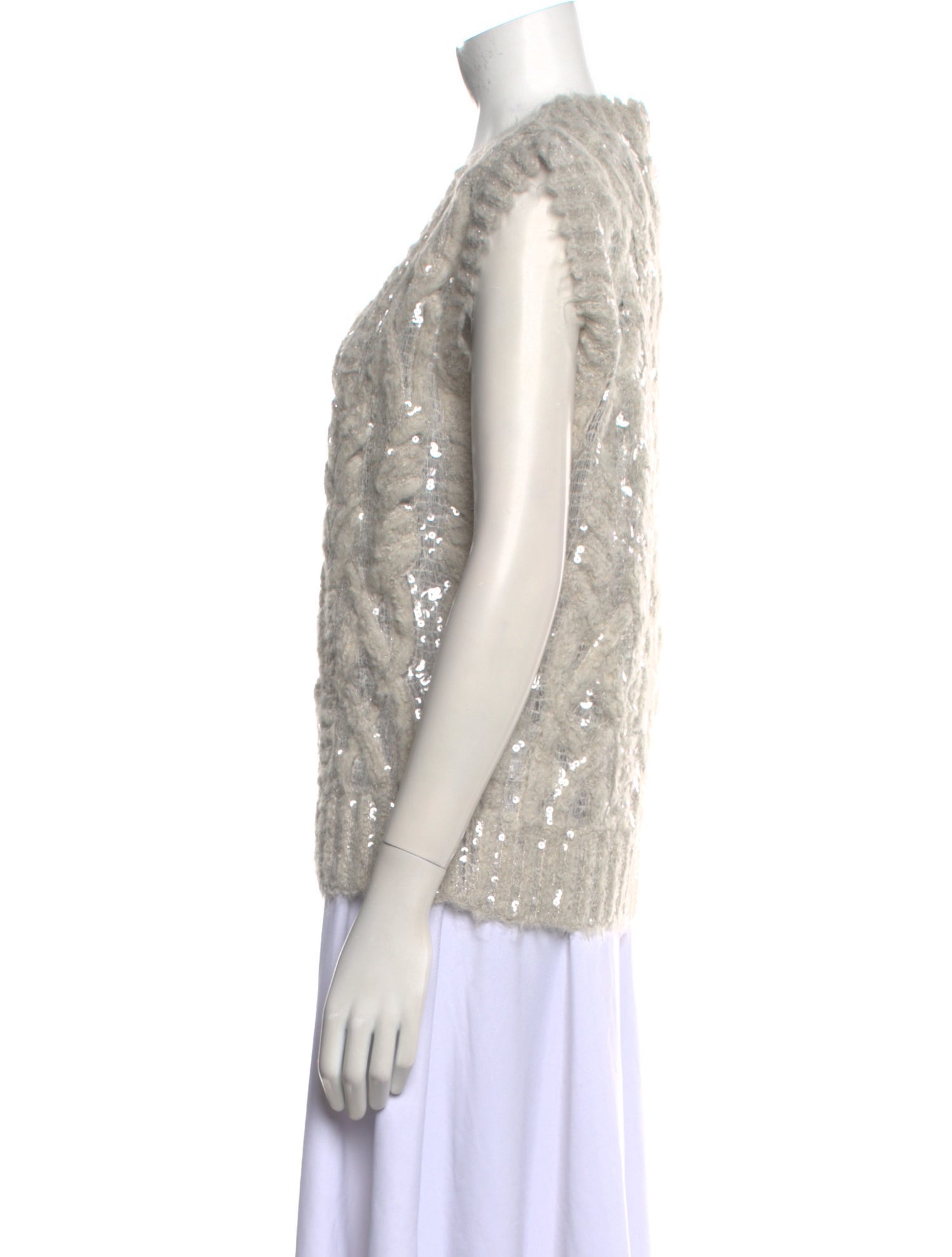 Brunello Cucinelli Alpaca V-Neck Sweater w/ Tags