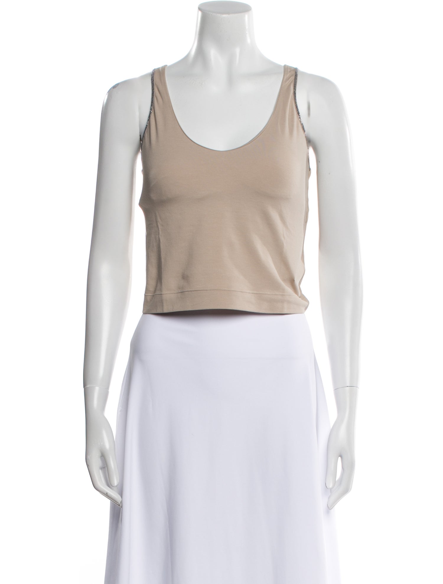 Brunello Cucinelli Scoop Neck Sleeveless Crop Top w/ Tags
