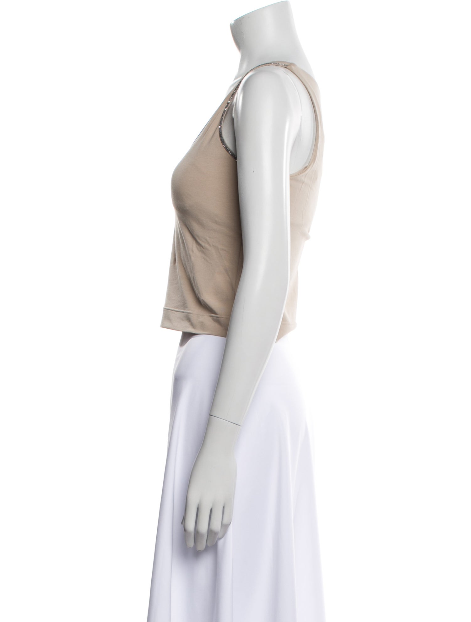 Brunello Cucinelli Scoop Neck Sleeveless Crop Top w/ Tags