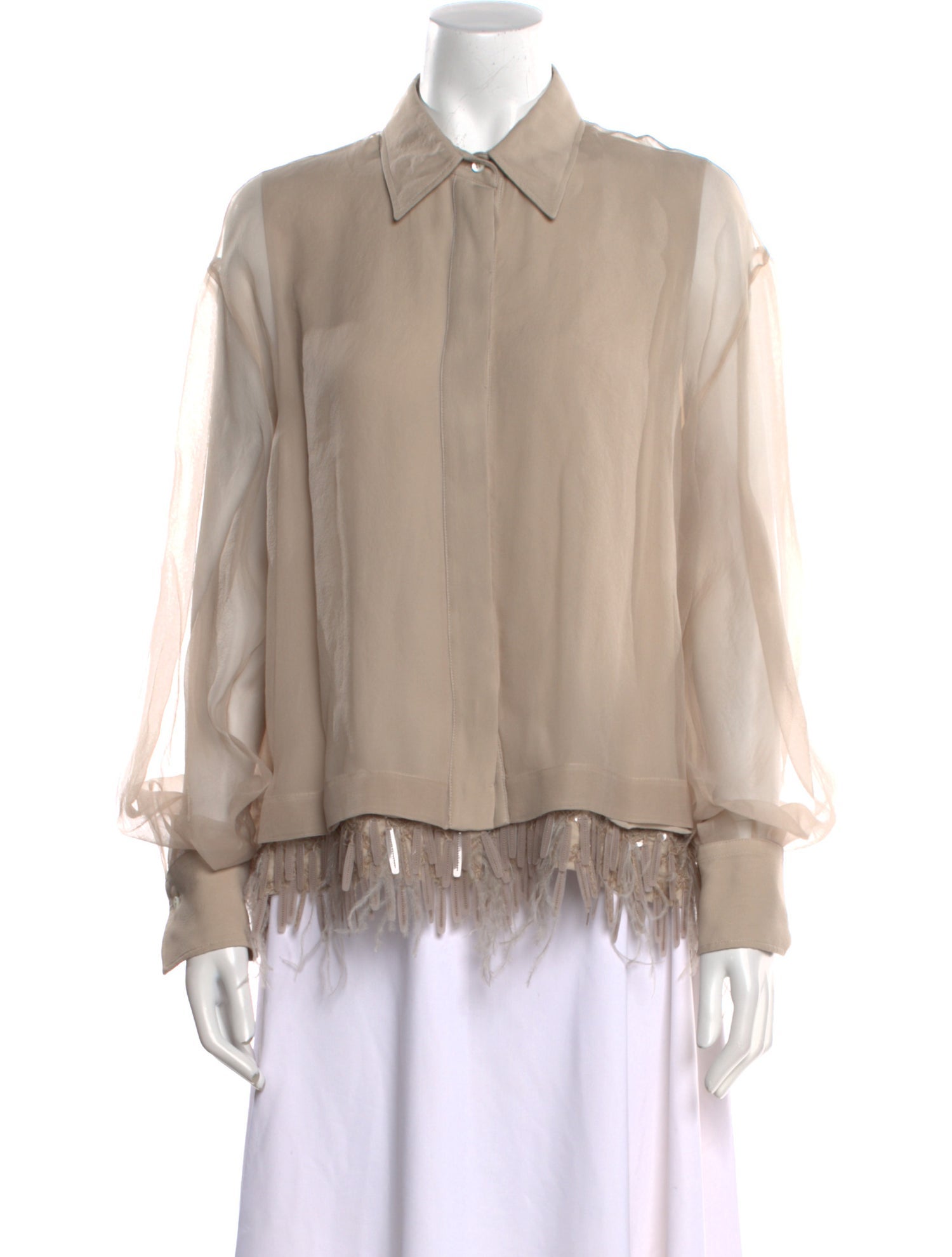Brunello Cucinelli Silk Long Sleeve Blouse