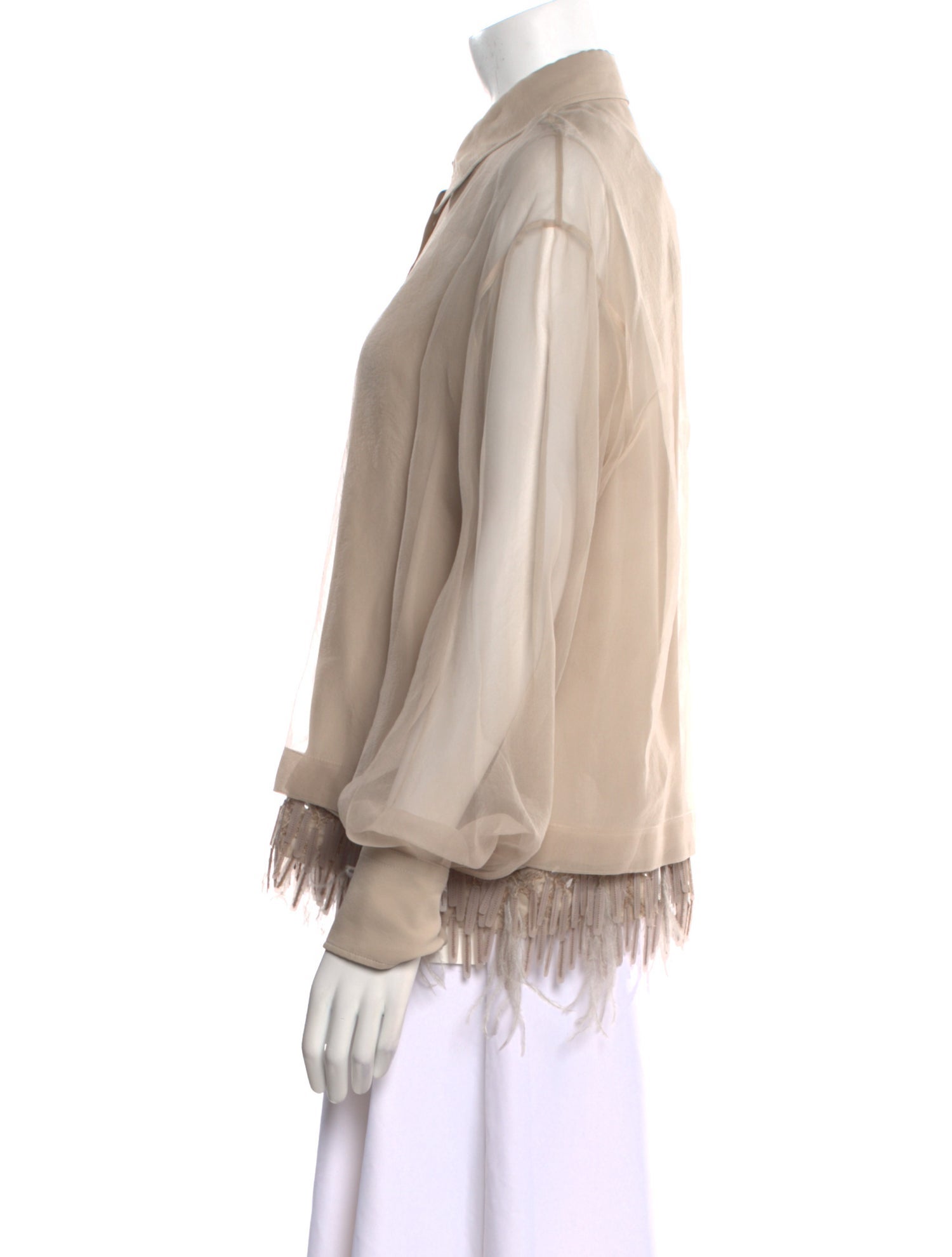 Brunello Cucinelli Silk Long Sleeve Blouse