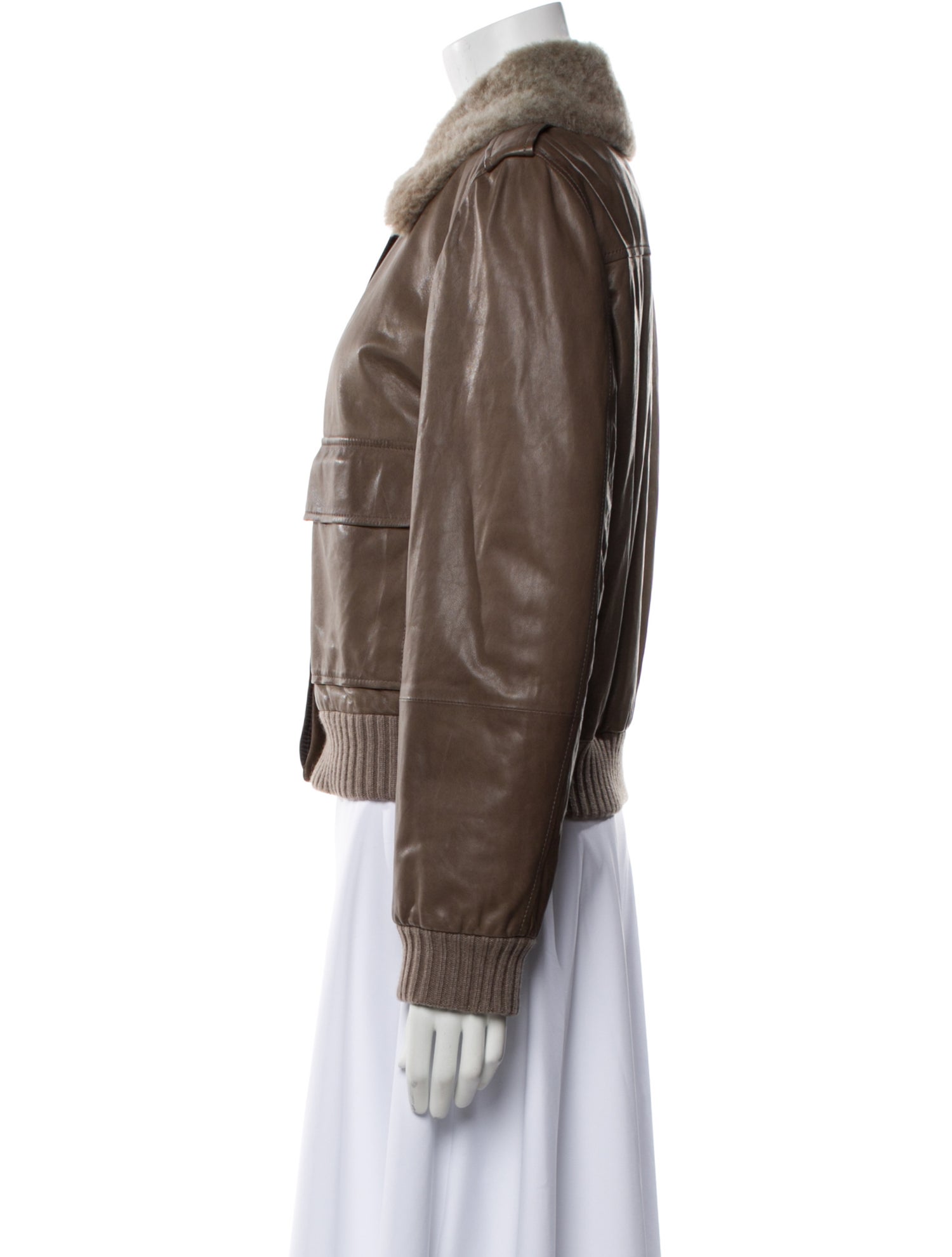 Brunello Cucinelli Leather Fur Jacket