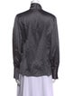 Brunello Cucinelli Silk Mock Neck Button-Up Top