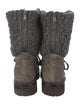 Brunello Cucinelli Suede Tweed Pattern Combat Boots