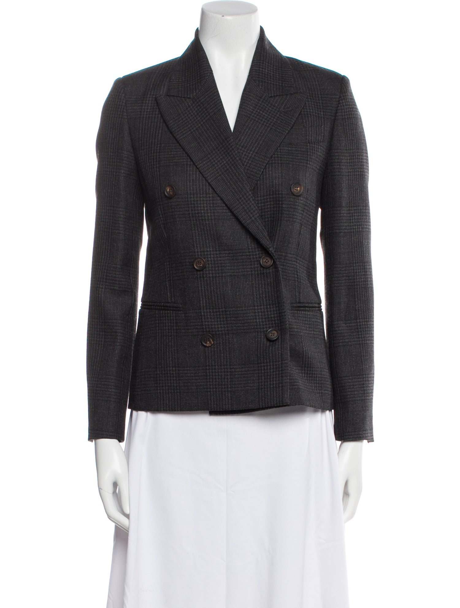 Brunello Cucinelli Virgin Wool Plaid Print Blazer w/ Tags