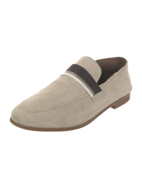 Brunello Cucinelli Suede Beaded Accents Loafers