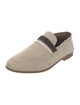 Brunello Cucinelli Suede Beaded Accents Loafers