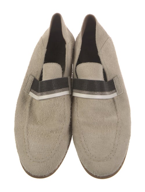 Brunello Cucinelli Suede Beaded Accents Loafers