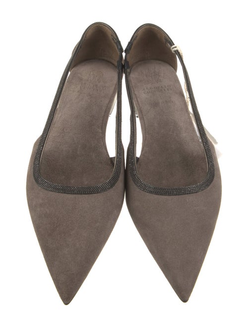Brunello Cucinelli Suede Studded Accents Ballet Flats