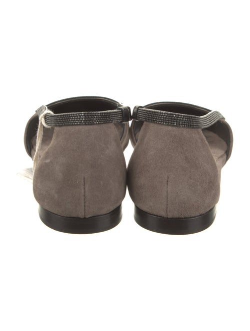 Brunello Cucinelli Suede Studded Accents Ballet Flats