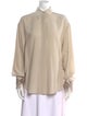 Brunello Cucinelli Silk Three-Quarter Sleeve Blouse