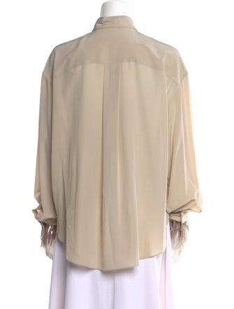 Brunello Cucinelli Silk Three-Quarter Sleeve Blouse
