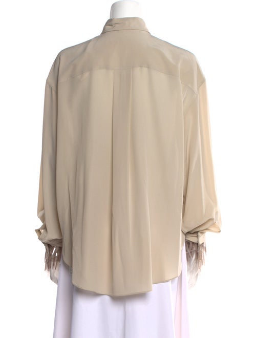 Brunello Cucinelli Silk Three-Quarter Sleeve Blouse