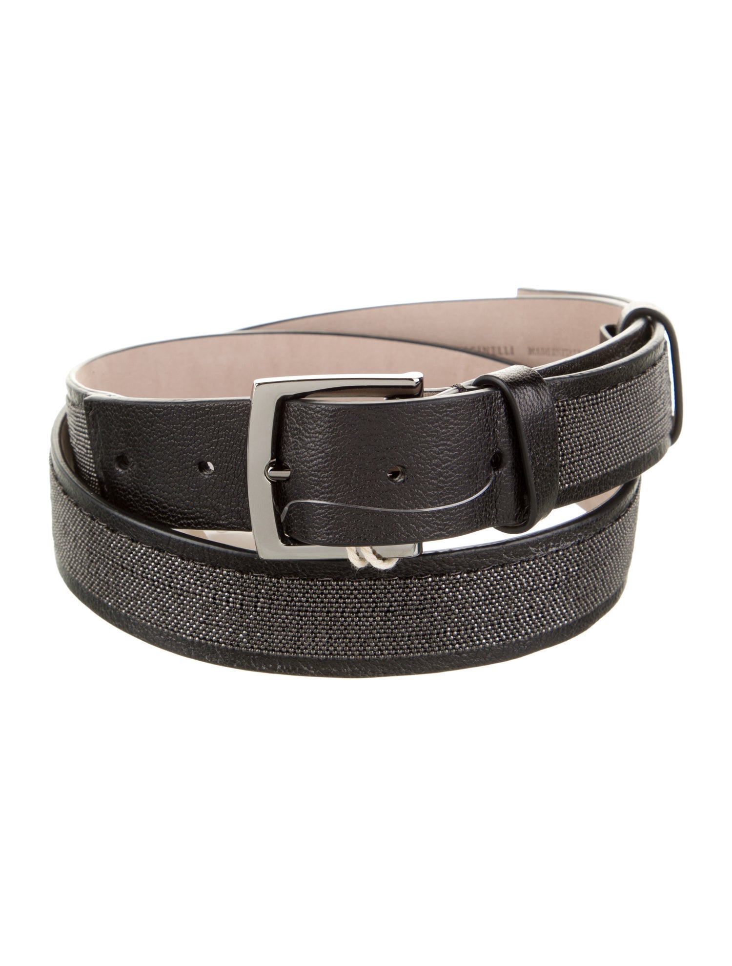 Brunello Cucinelli Leather Studded Accents Belt