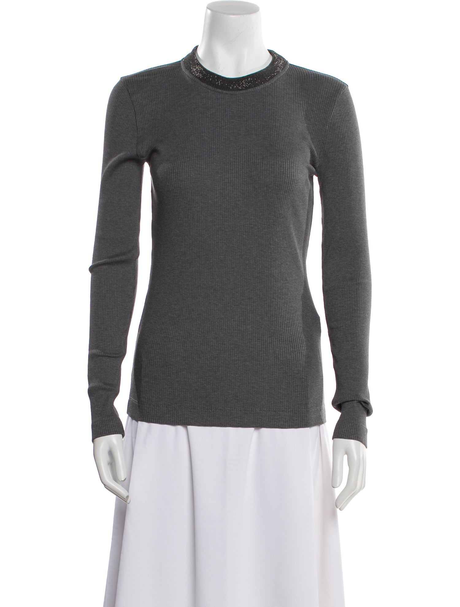 Brunello Cucinelli Mock Neck Long Sleeve Top w/ Tags