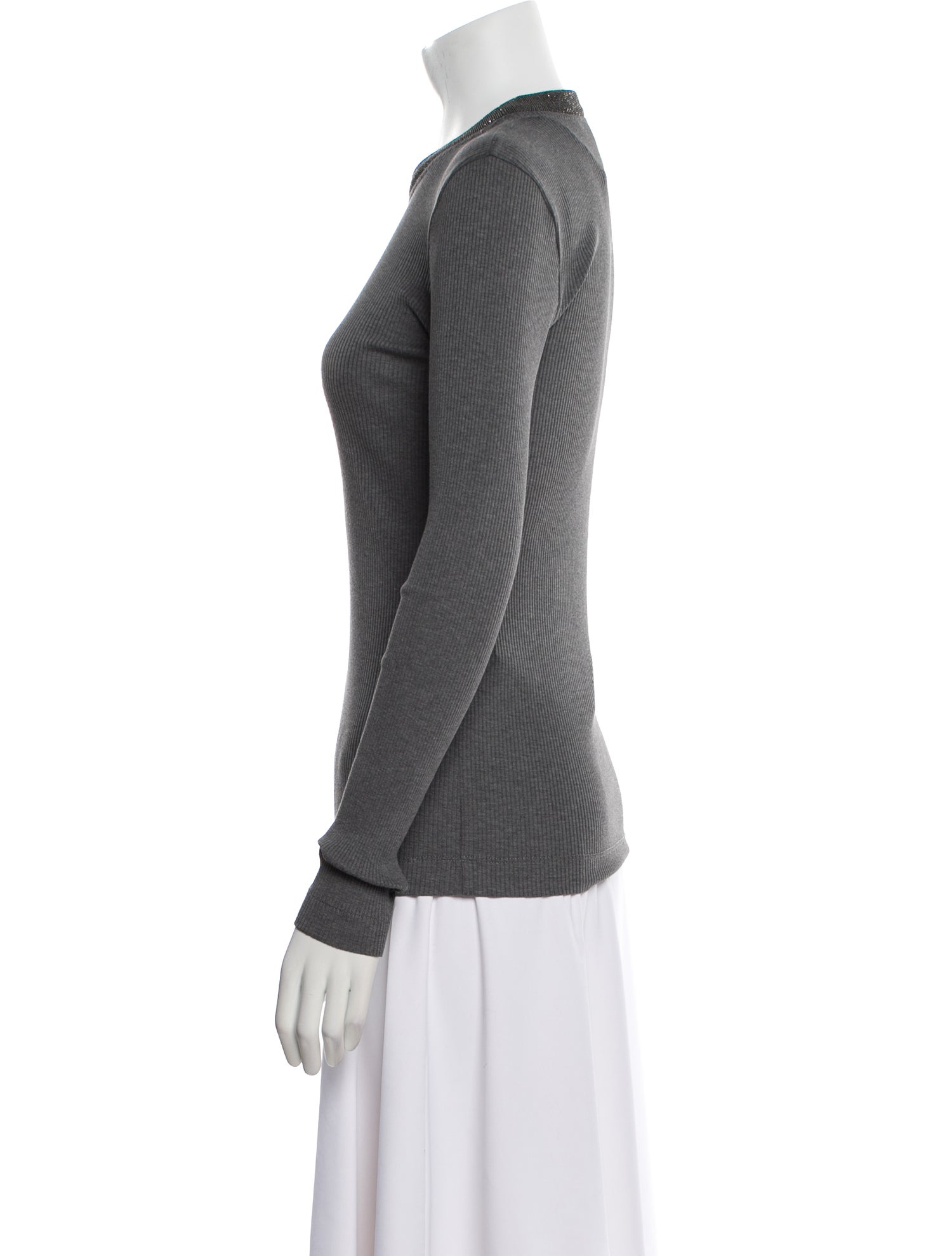 Brunello Cucinelli Mock Neck Long Sleeve Top w/ Tags