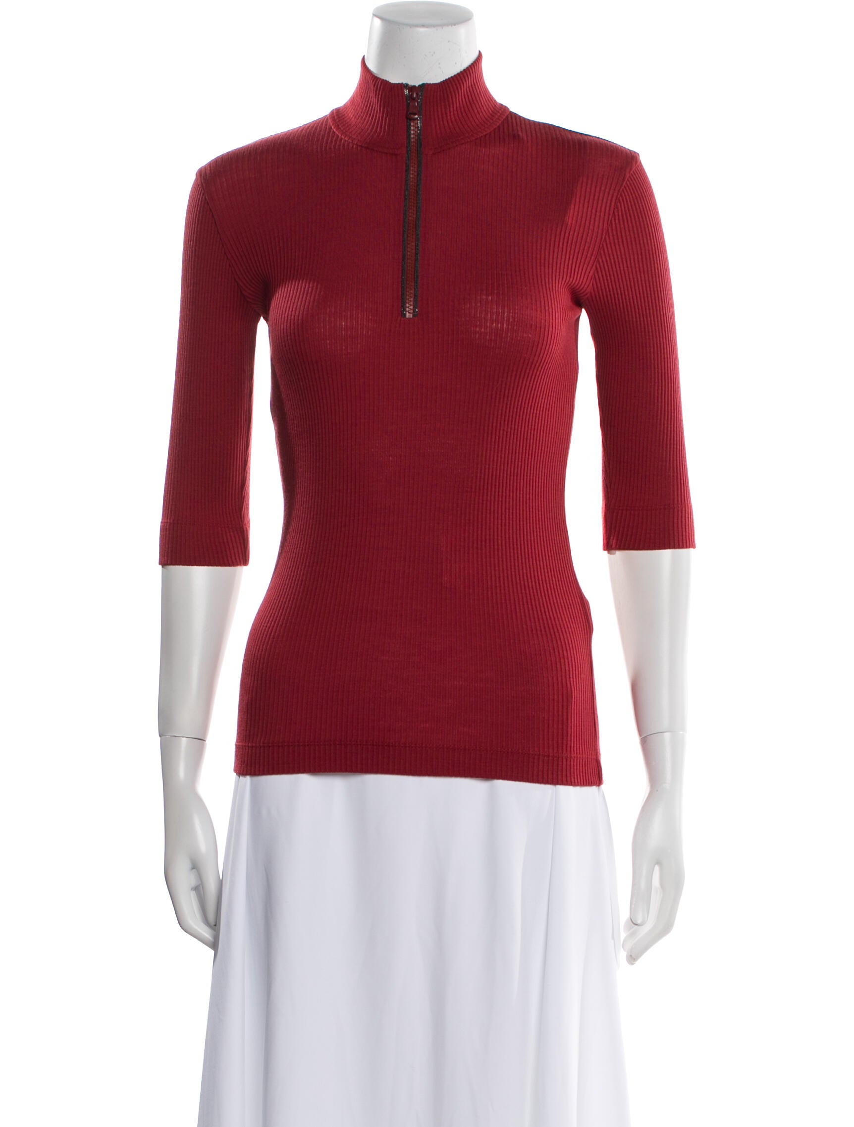 Brunello Cucinelli Wool Mock Neck Top w/ Tags