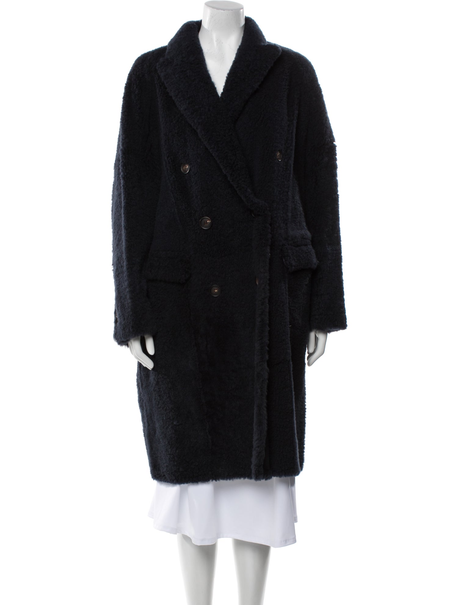Brunello Cucinelli Shearling Faux Fur Coat