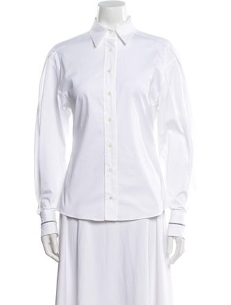 Brunello Cucinelli Long Sleeve Button-Up Top