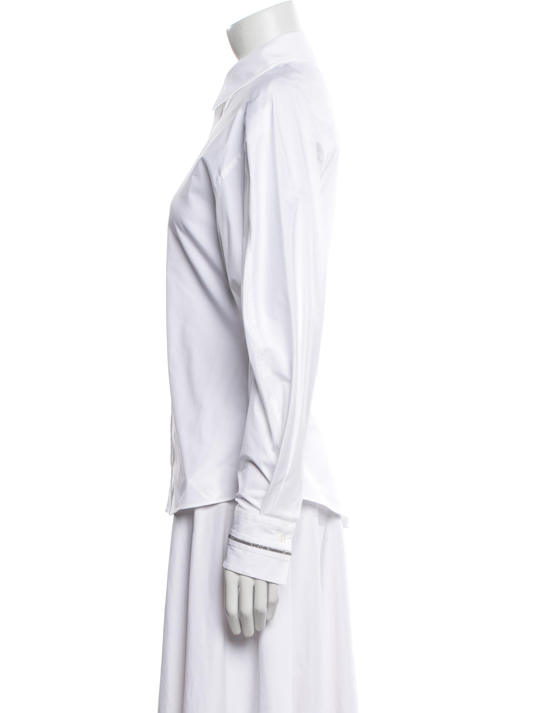 Brunello Cucinelli Long Sleeve Button-Up Top