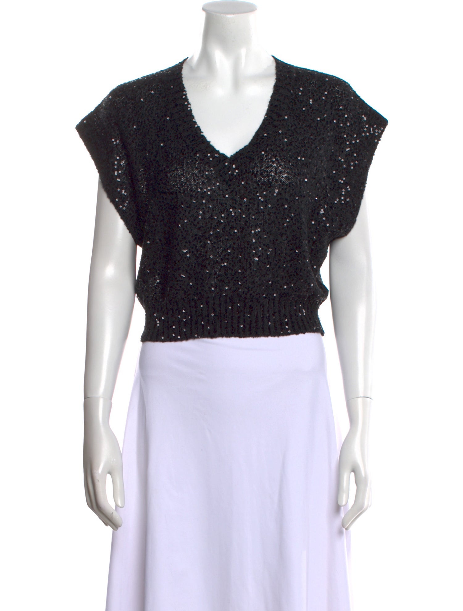 Brunello Cucinelli Alligator V-Neck Crop Top