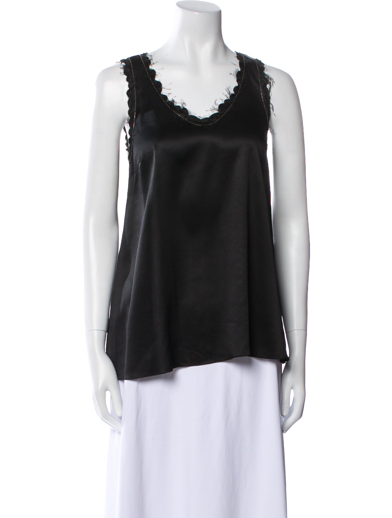 Brunello Cucinelli Silk Scoop Neck Blouse