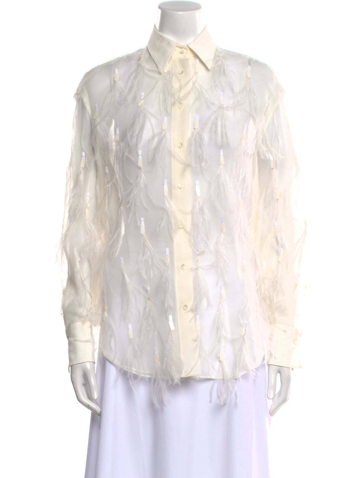 Brunello Cucinelli Silk Long Sleeve Button-Up Top w/ Tags