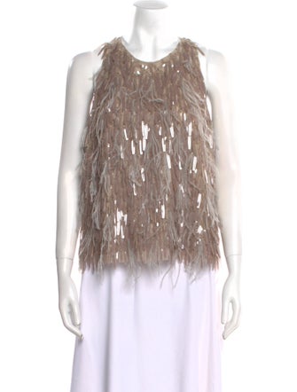 Brunello Cucinelli Silk Scoop Neck Top