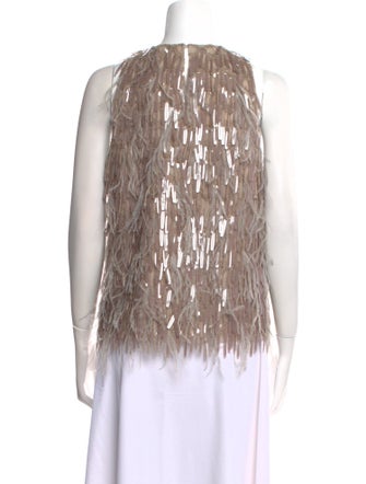 Brunello Cucinelli Silk Scoop Neck Top