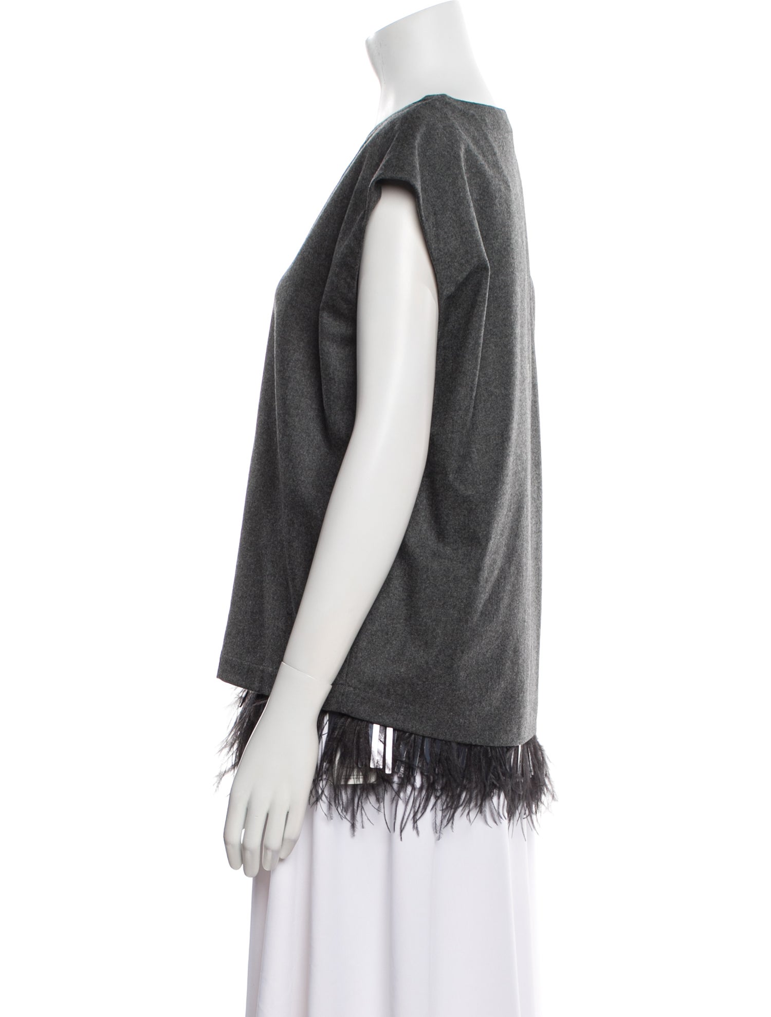 Brunello Cucinelli Virgin Wool V-Neck Blouse