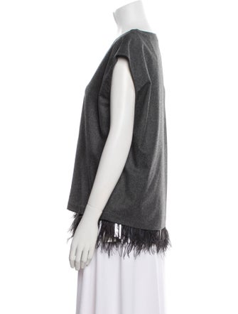 Brunello Cucinelli Virgin Wool V-Neck Blouse