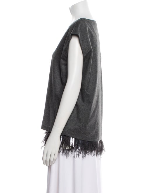 Brunello Cucinelli Virgin Wool V-Neck Blouse