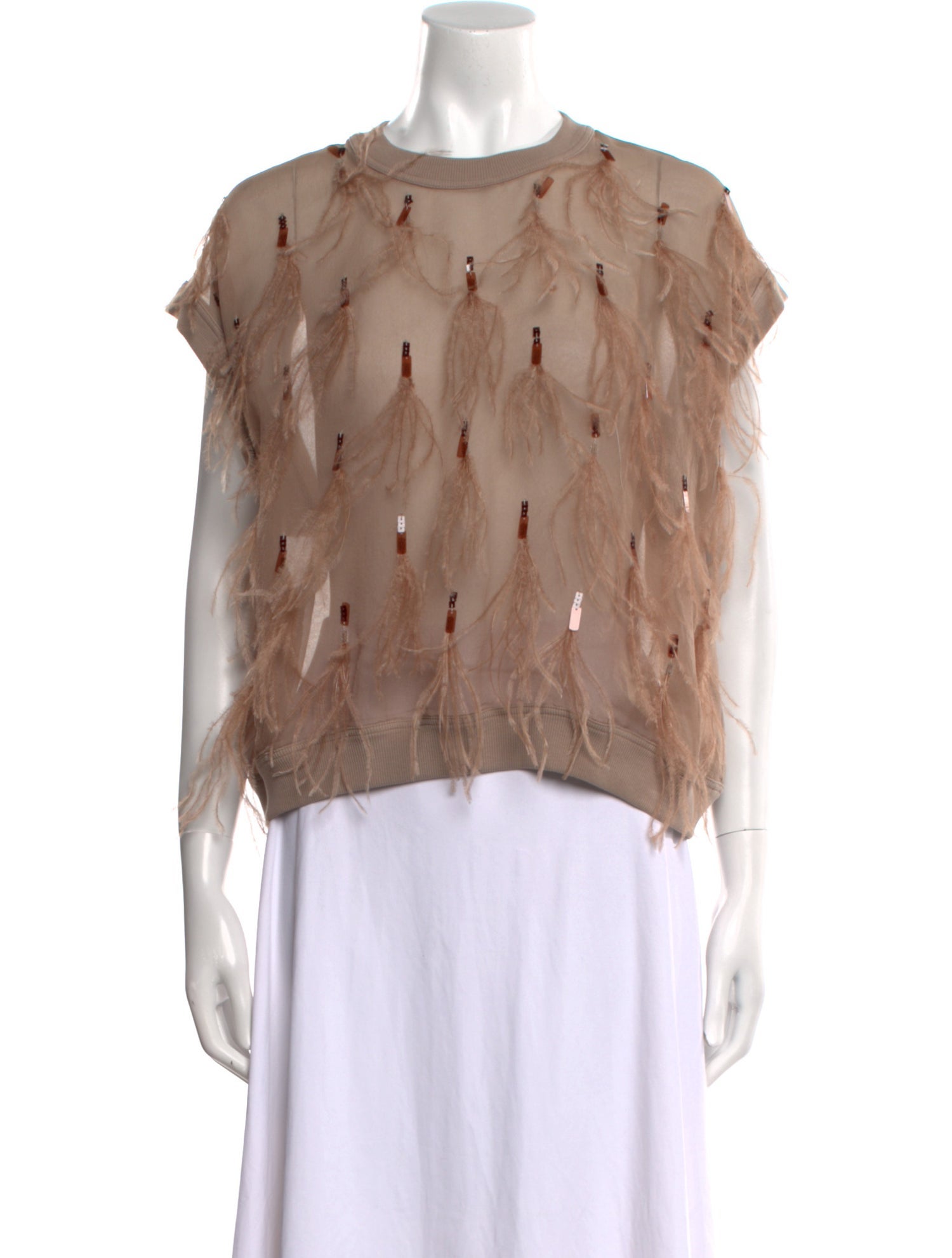 Brunello Cucinelli Silk Crew Neck Blouse