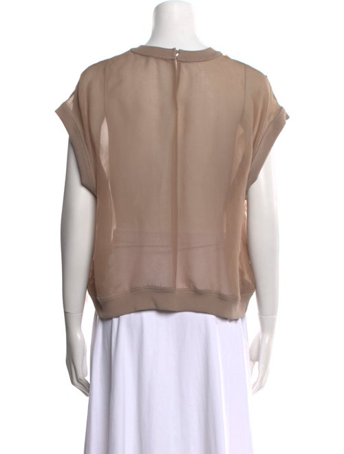 Brunello Cucinelli Silk Crew Neck Blouse