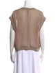 Brunello Cucinelli Silk Crew Neck Blouse