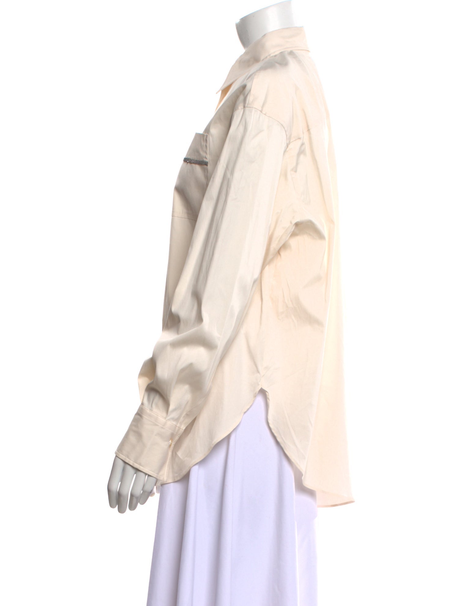 Brunello Cucinelli Long Sleeve Button-Up Top