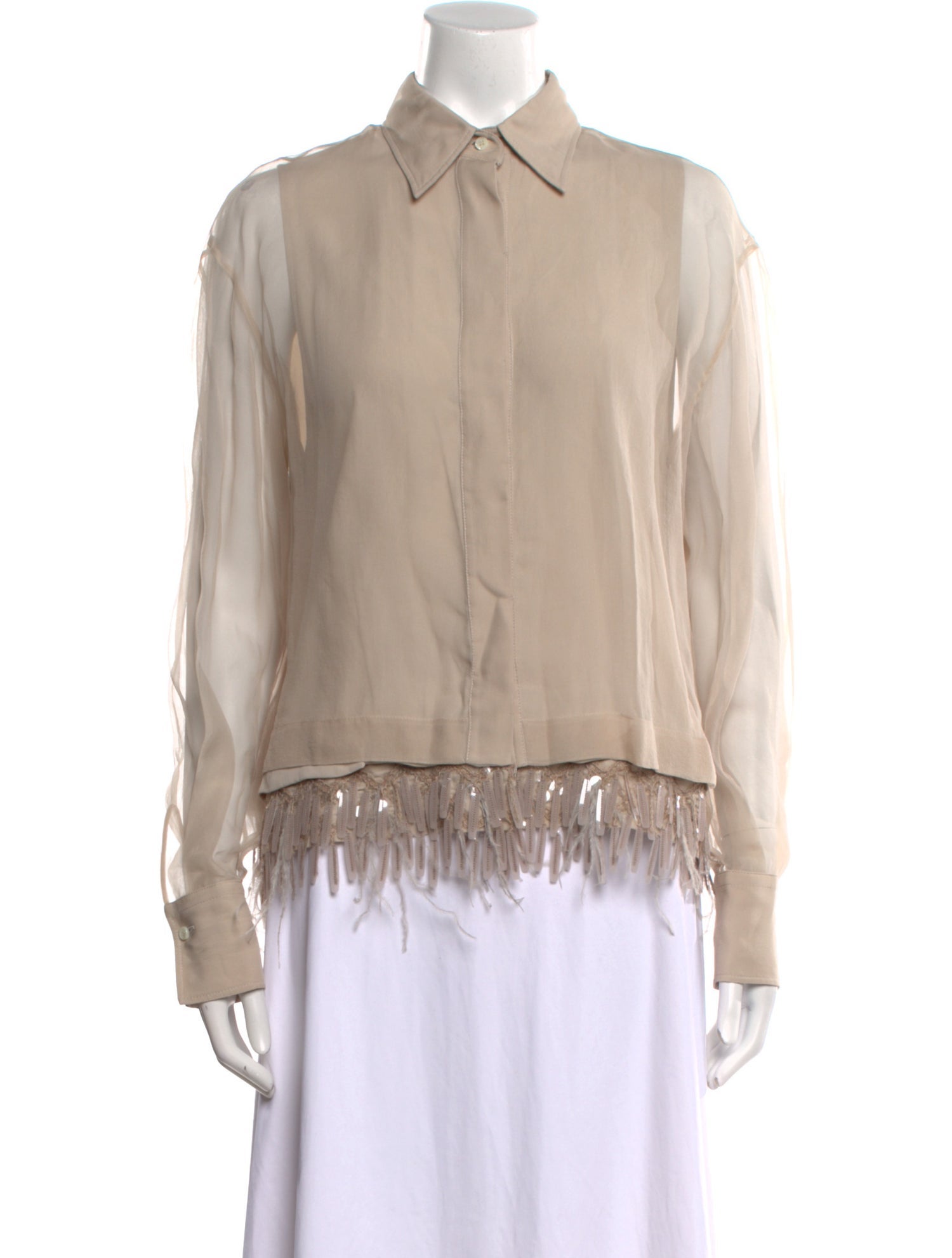 Brunello Cucinelli Silk Long Sleeve Blouse