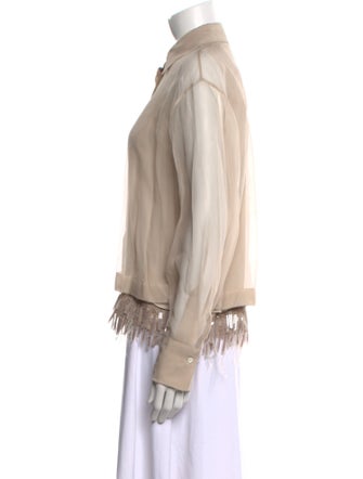 Brunello Cucinelli Silk Long Sleeve Blouse