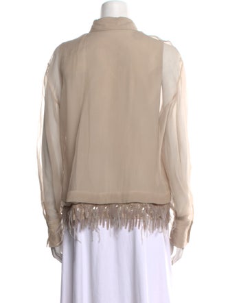 Brunello Cucinelli Silk Long Sleeve Blouse