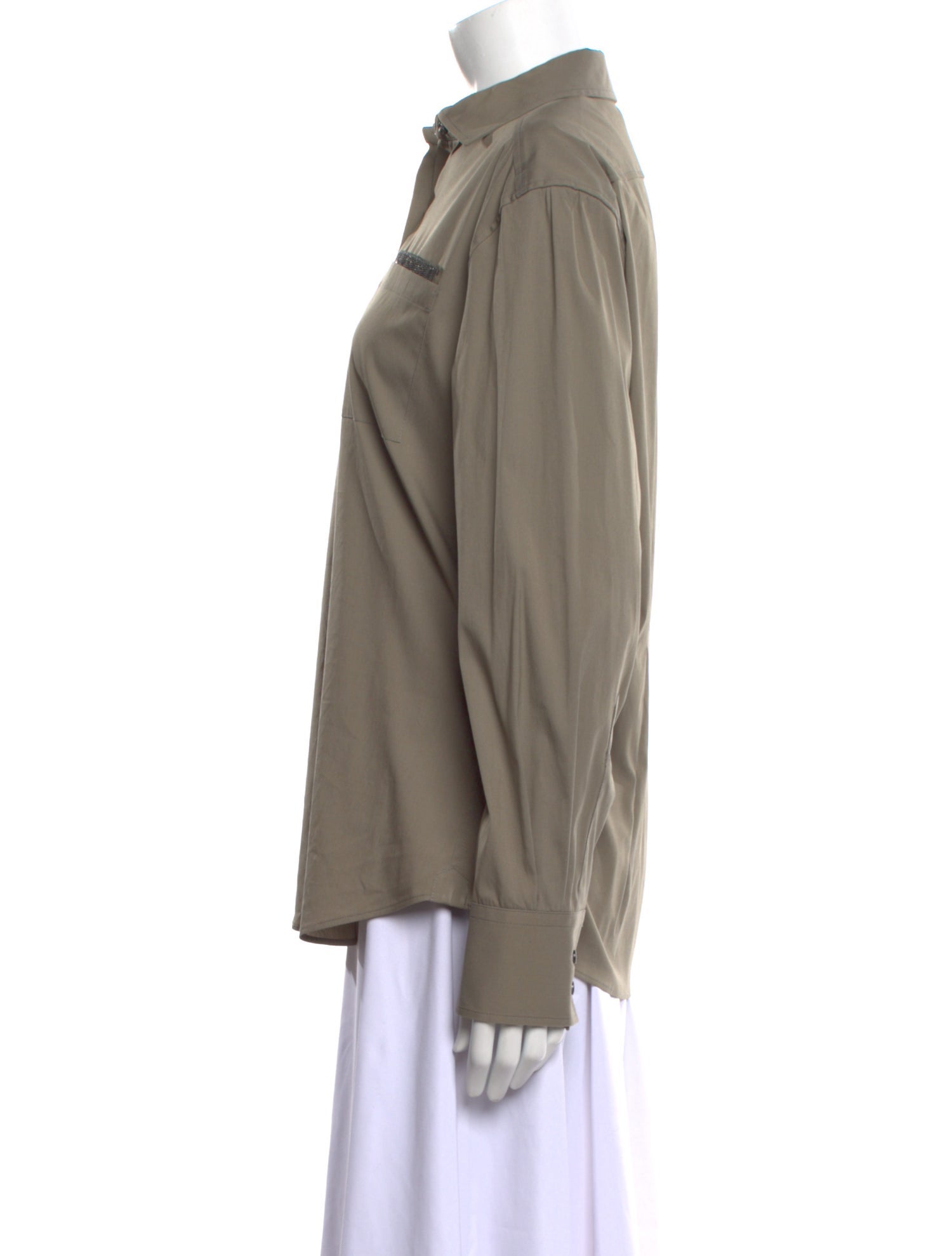 Brunello Cucinelli Long Sleeve Button-Up Top w/ Tags