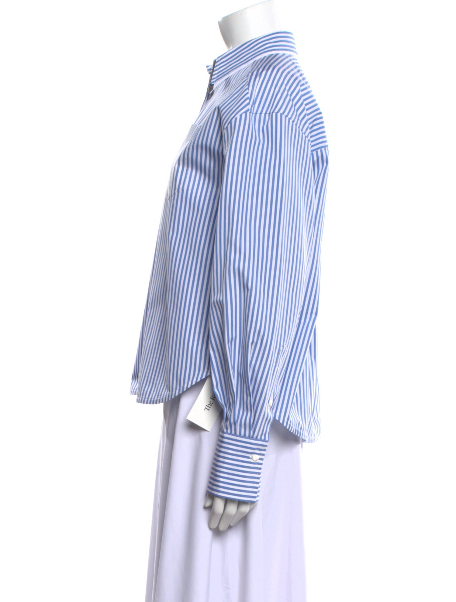 Brunello Cucinelli Striped Long Sleeve Button-Up Top w/ Tags