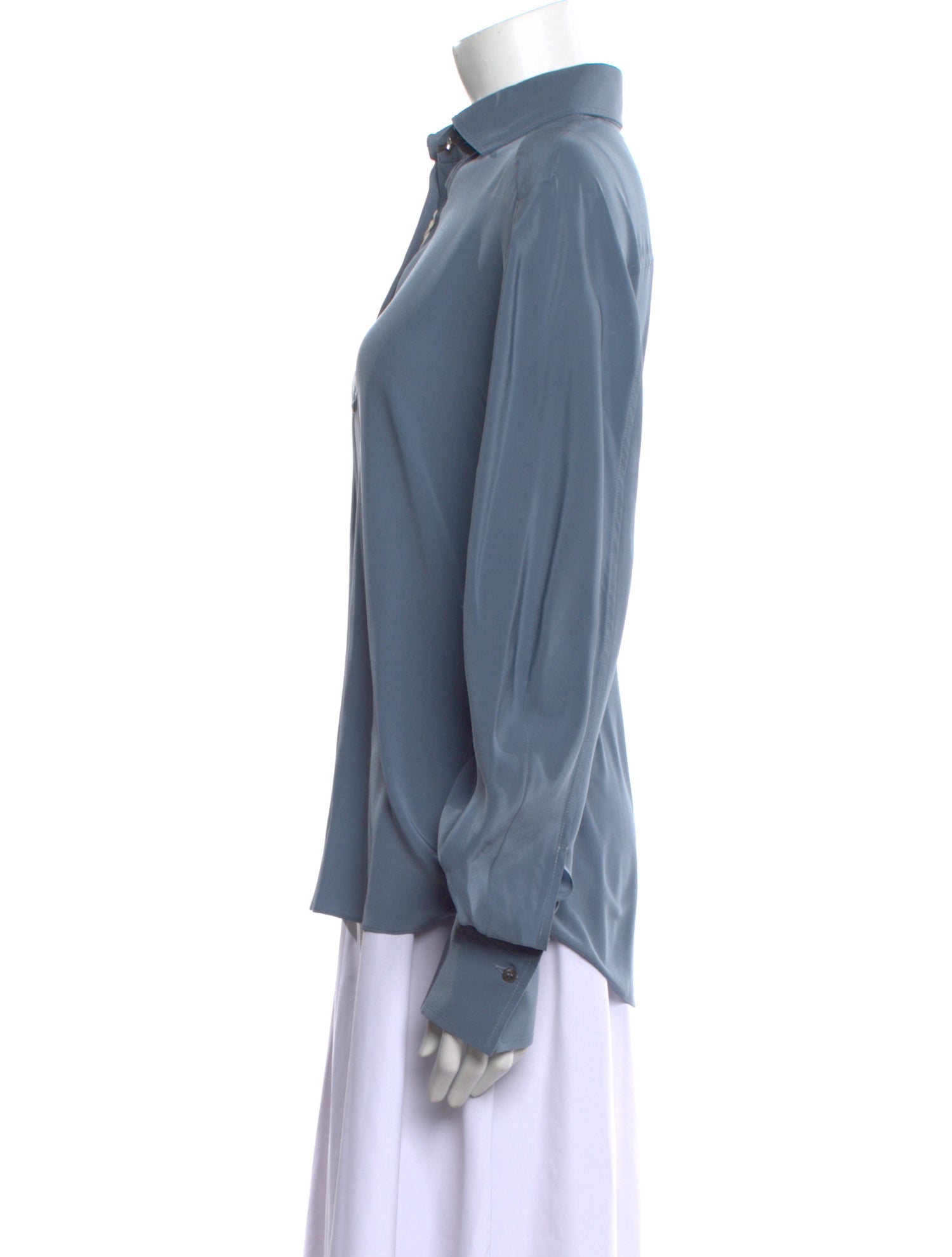 Brunello Cucinelli Silk Long Sleeve Button-Up Top w/ Tags