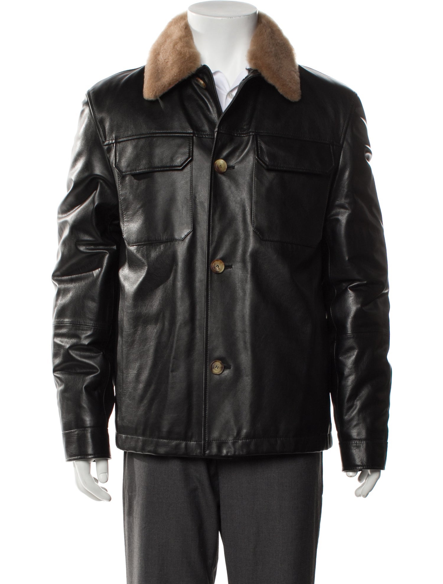 Brunello Cucinelli Leather Utility Jacket w/ Tags