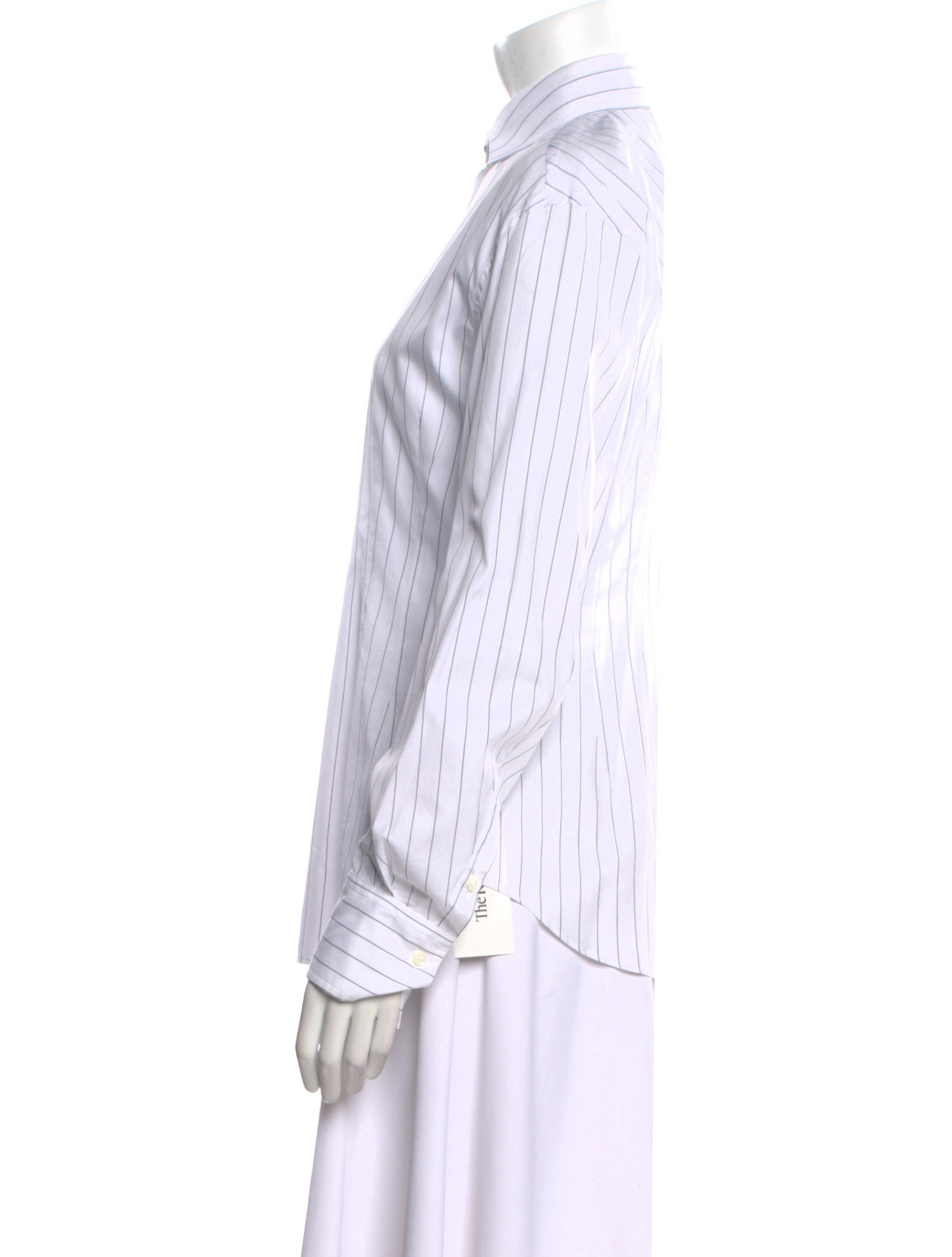 Brunello Cucinelli Striped Long Sleeve Button-Up Top w/ Tags