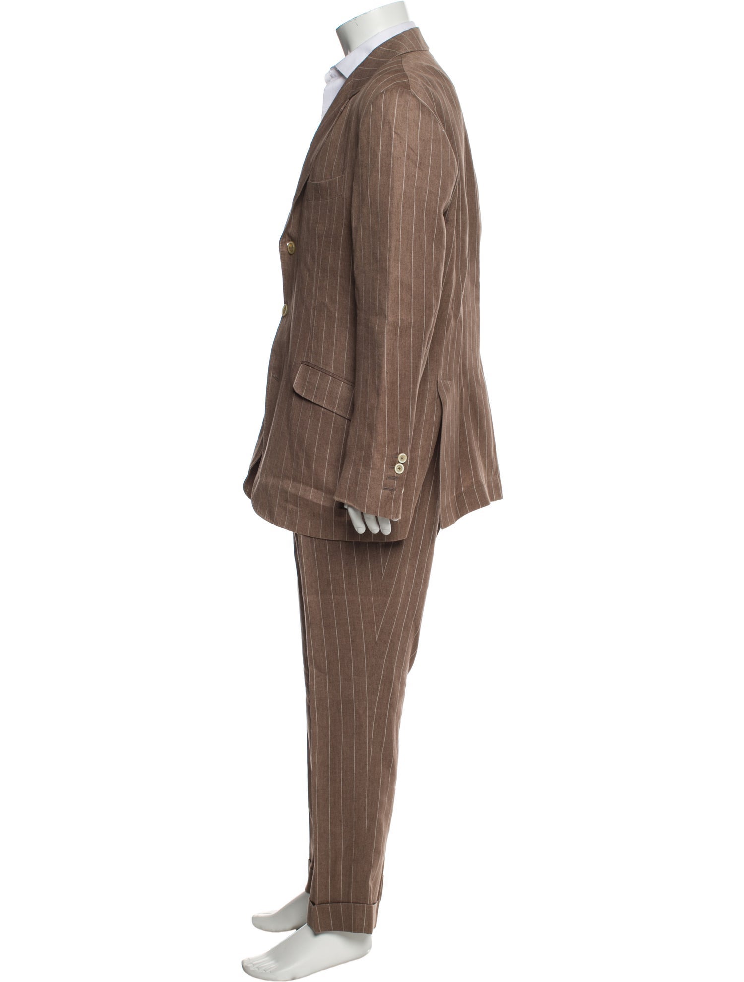 Brunello Cucinelli Linen Striped Two-Piece Suit