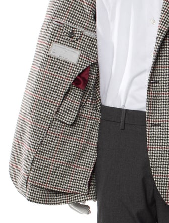 Brunello Cucinelli Wool Houndstooth Print Blazer
